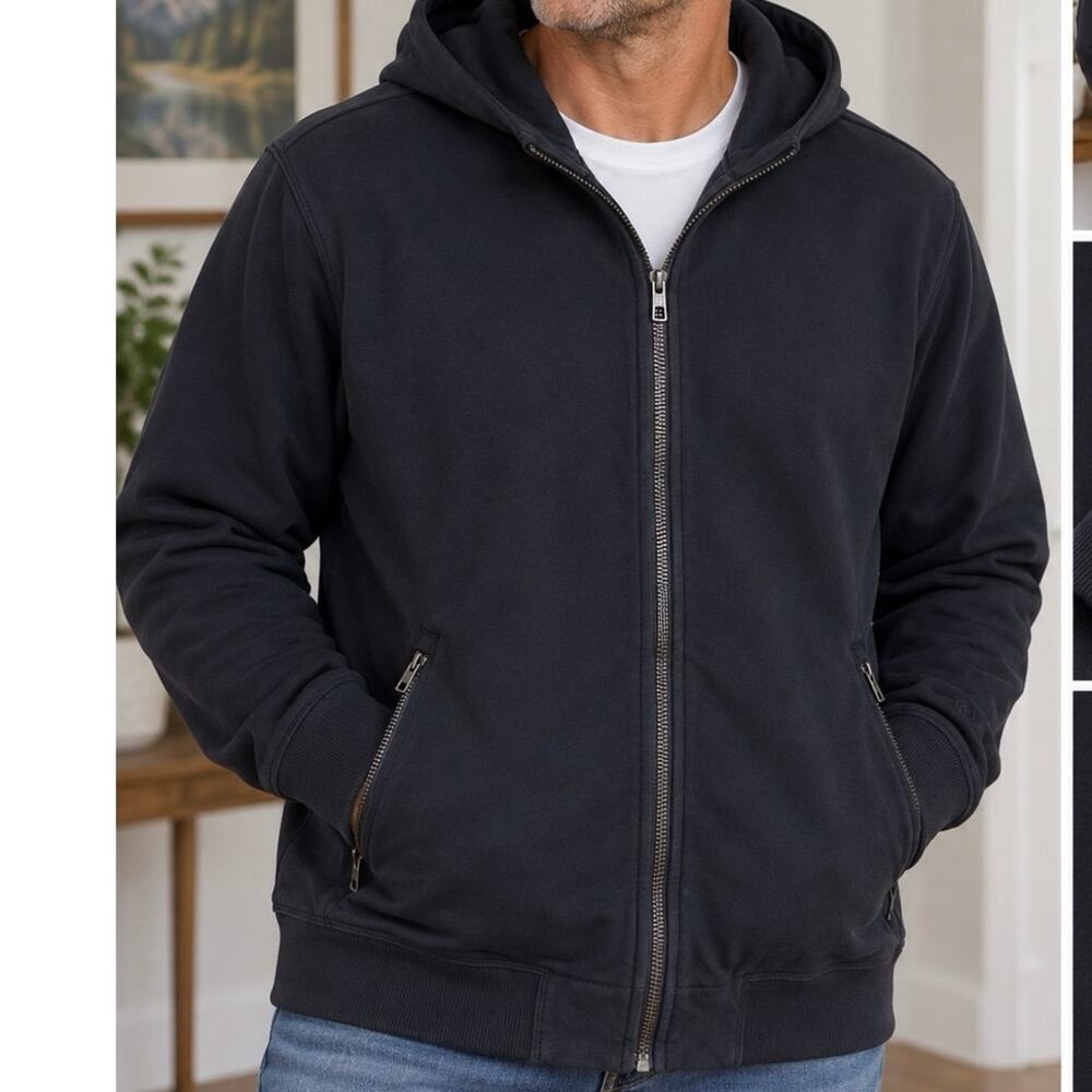 Lululemon Mens Ease The Day Full Zip Hoodie Black Athleisure Comfort Hoodie
